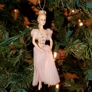 Set of 5 Porcelain Barbie Ornaments Vintage NIB